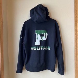 Nike P Drip Wolfpack Sweatshirt Swoosh Men’s Large Black Hoodie Pullover
